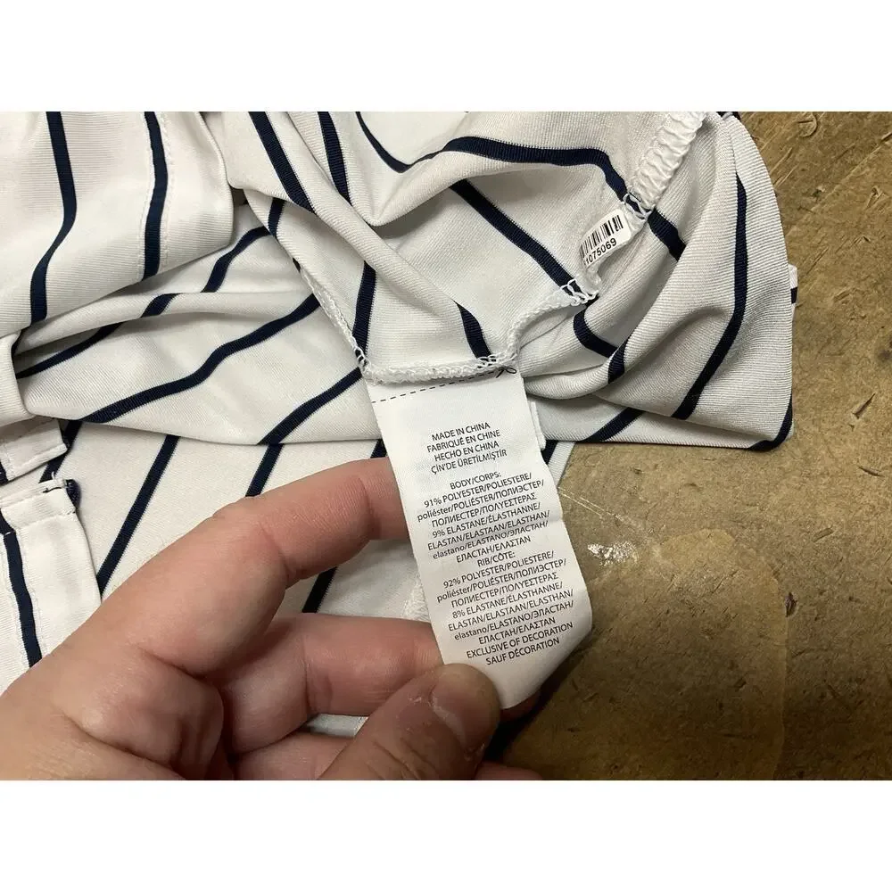 Polo Ralph Lauren Performance Shirt Mens Medium Striped Short Sleeve Stretch